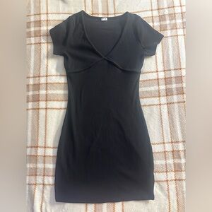 Garage Ribbed Black Dress